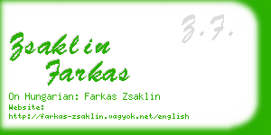 zsaklin farkas business card